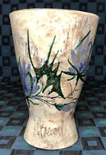 Rare Grand Vase Signé Le Brescon Vallauris Vintage H 23 D 16 Cm