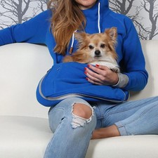 dog lovers hoodie with dog cuddle pouch
