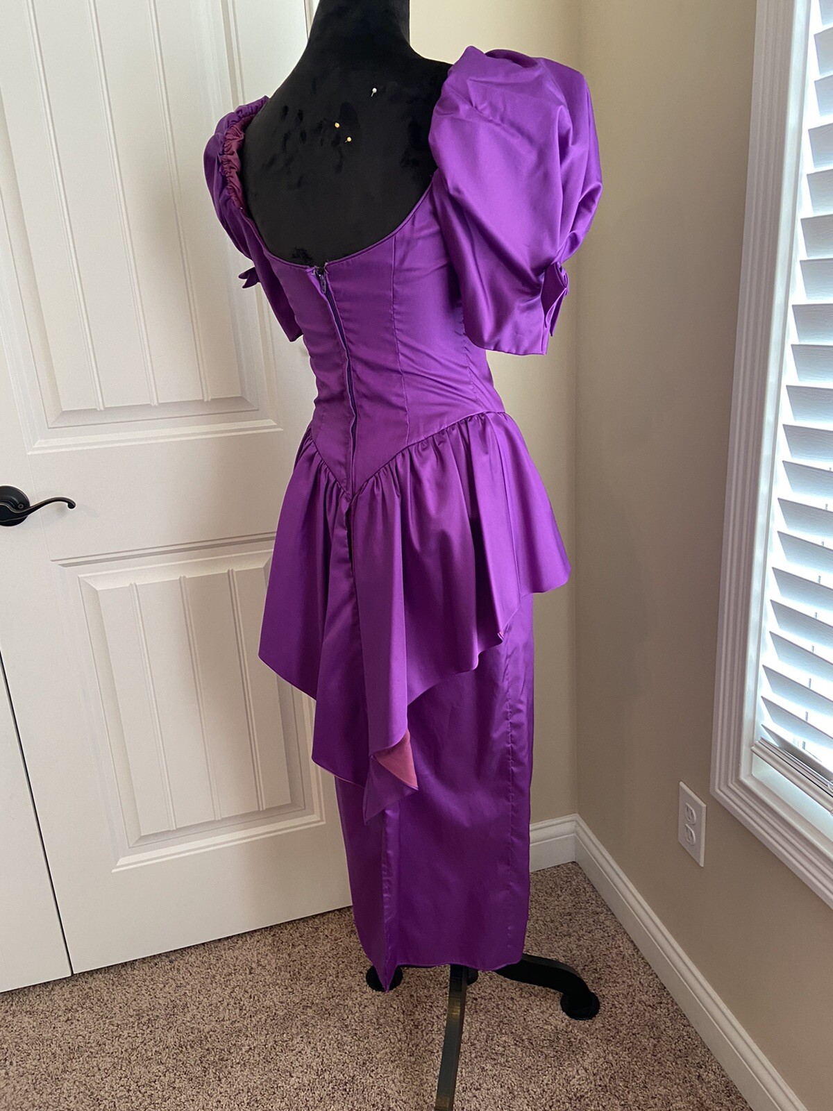 80s prom dress Size Small Puffy Sleeves 