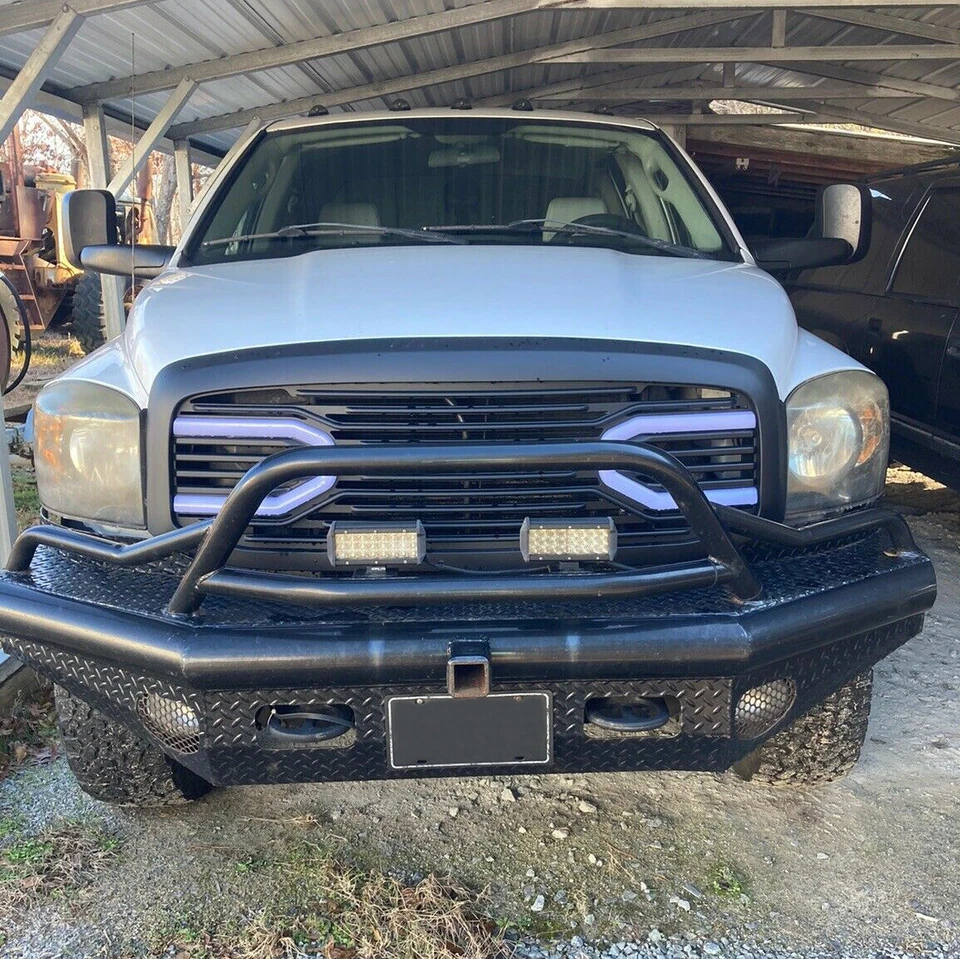 For Dodge RAM 2500 3500 1500 06-09 Front Hood Black Big Horn Grille+Shell+Light Foto 3 de 4
