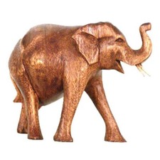 Elefante Legno Figura Scultura Astratto IN Africa Asia Portafortuna Decorazione
