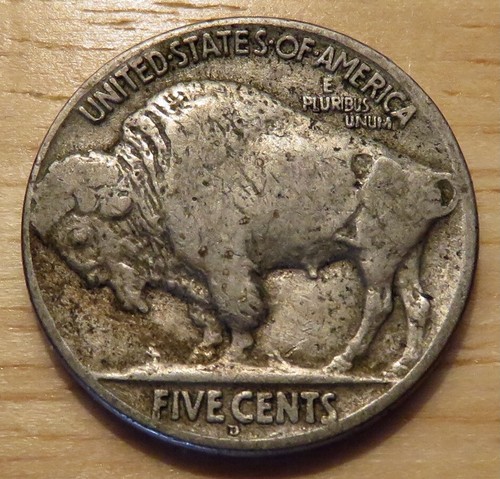 1917-D Buffalo níquel *3/4 cuerno en estado bastante bueno* *buen tono original resistente* - Imagen 2 de 2