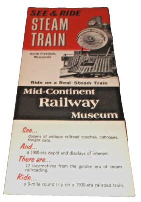 1960's MID CONTINENT RAILWAY TIMETABLE AND  BROCHURE 