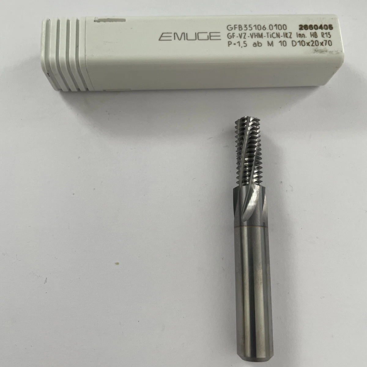 M10 x 1.5mm Pitch EMUGE 2xD THREAD MILL GFB35106.0100 THROUGH COOLANT VAT INVOIC
