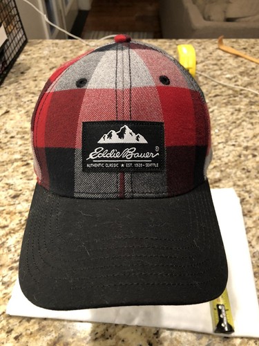 Eddie Bauer Red Plaid Adult Adjustable 