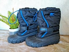 Sorel NWoB Kid's Winter Boots Warm Lining Waterproof Black/Blue Kids US4 EUR36