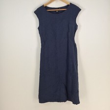 Uniqlo womens dress size XS shift navy blue sleeveless round neck cotton 078575