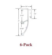 1" Double Slat CLEAR VALANCE CLIPS for Horizontal Wood or Mini Blinds 6-Pack 