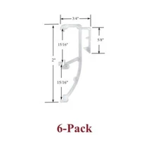 1" Double Slat CLEAR VALANCE CLIPS for Horizontal Wood or Mini Blinds (6-Pack)