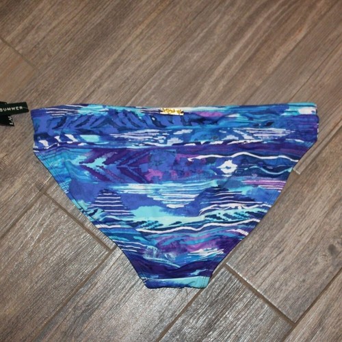NWT Lauren Ralph Lauren Bikini Bottoms Women's Size 14 Calypso Full Blue Large - Picture 5 of 10