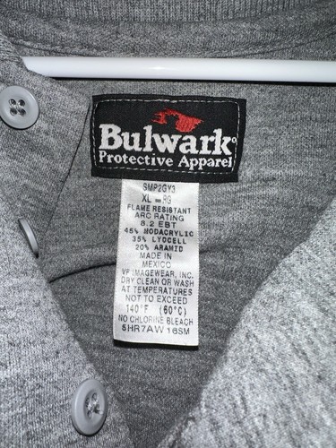 Bulwark FR Fire Resistant Long Sleeve Workwear Shirt Size XL Heather Gray Nomex - Picture 15 of 19