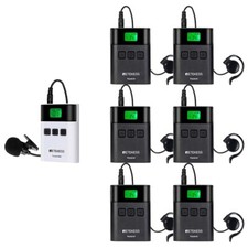 Retekess TT122 Wireless Tour Guide Audio System Mic Transmitter 6Receiver Church