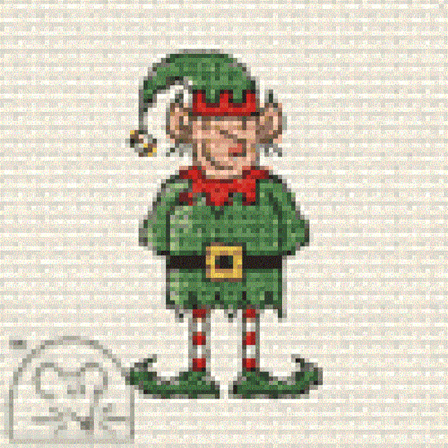 Mouseloft Stitchlets 'Christmas Elf' Christmas Cross Stitch Kit + Card/Envelope