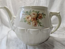 Vintage Drip-O-Lator ENTERPRISE ALUMINUM Orange Floral TEAPOT COFFEE *READ!