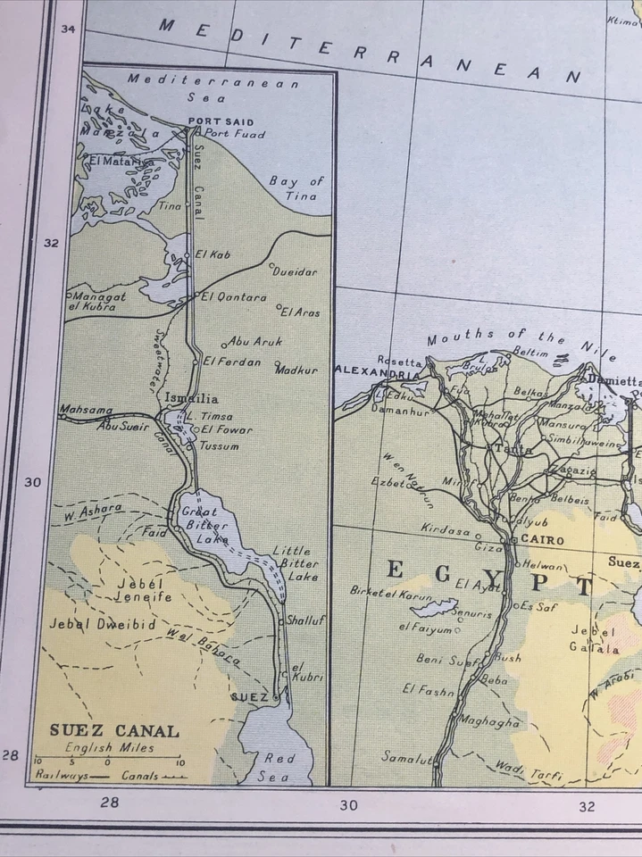 1943: Mapa del Cercano Oriente físico más grande que tamaño A3 impresión original vintage 48 C Foto 4 de 4