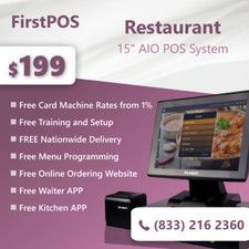 15'' Touchscreen POS Cash Register Till System  Restaurant