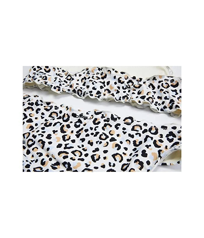 O'Neill L98621 Kids White Leopard High Neck Halter Swim Set Size 10 - Image 2 of 2