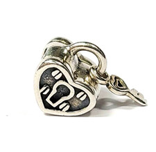 Chamilia Cham Sterling Silver Heart Lock with Key Charm