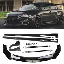 Front Bumper Lip Splitter Spoiler Side Skirt Strut Rod For Mitsubishi Lancer Gt