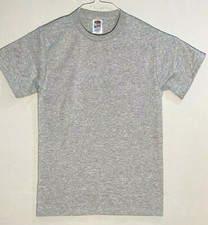 NOS Fruit Of the Loom BEST Gray Blank USA Made Men's Small T-Shirt