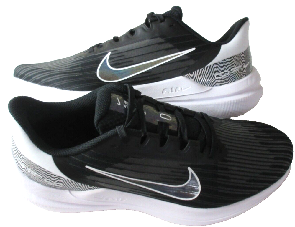 Nike Womens Air Winflo 9 PRM Black White Running Shoes Size 7 New
