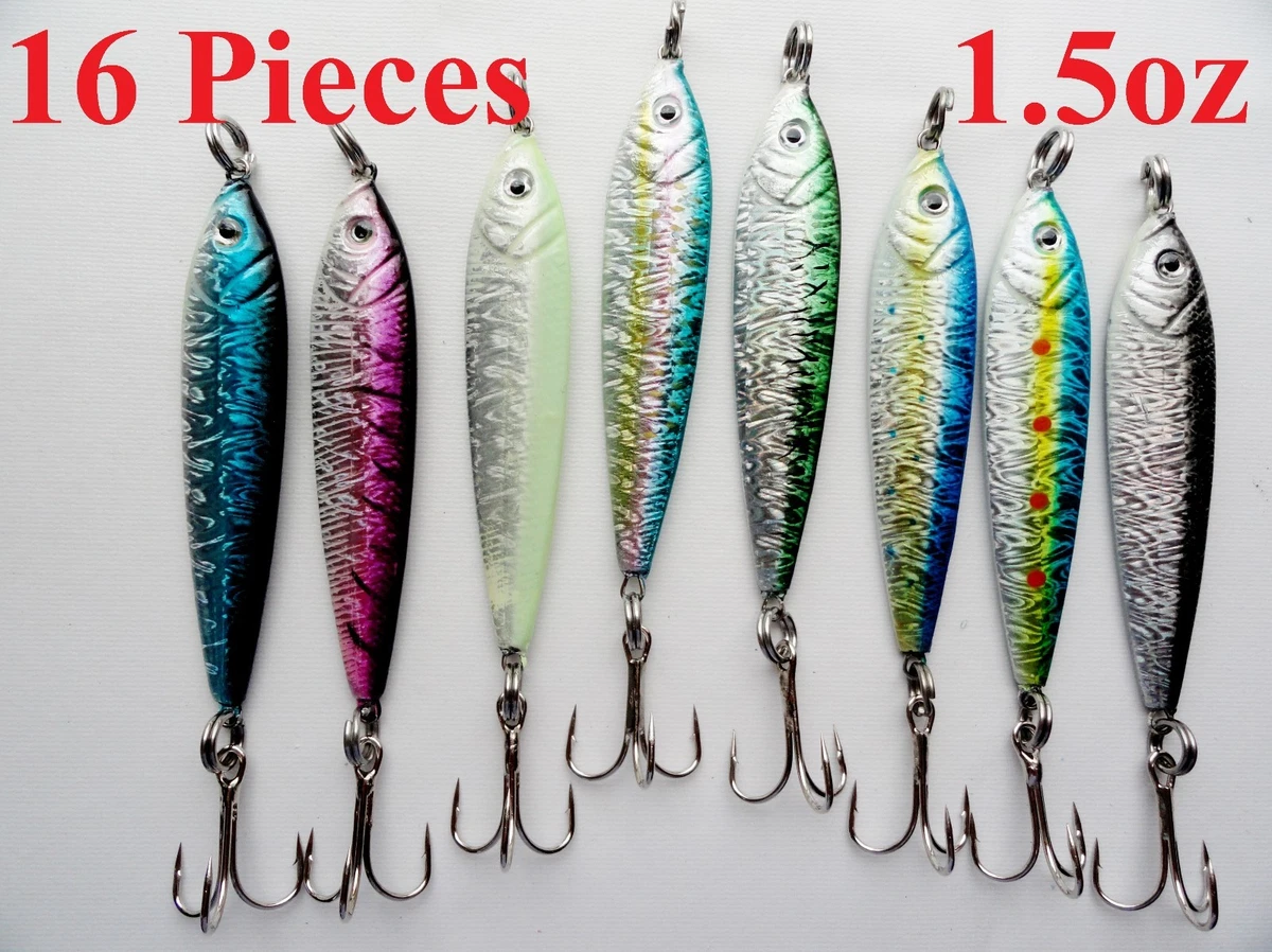 16 Pieces 1.5 oz mega live bait metal jigs saltwater fishing lures