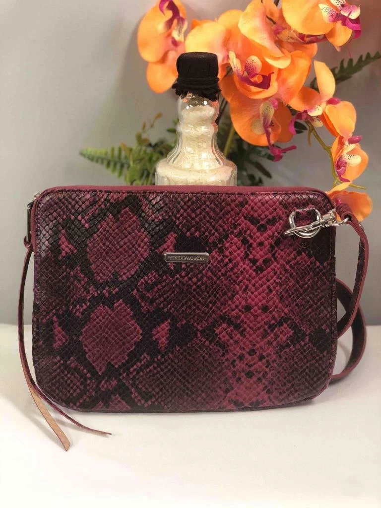 REBECCA MINKOFF Purple Snakeskin Prints Leather Tablet Tech