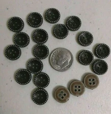 Pkg of 20 Small Brown 4-hole Resin Buttons 7/16" (11mm) Scrapbook Craft (9103)