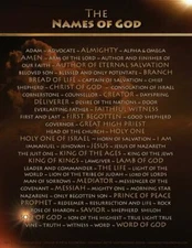 THE NAMES OF GOD  8" x 10" ready to be framed