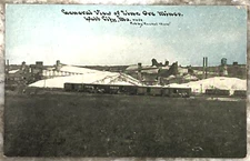 General View of Zinc Ore Mines Webb City Missouri Railroad Cars DB Postcard B375