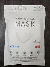 Uniqlo Airism Masks 3-Pack Set Size Large White