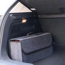 Car Trunk Felt Storage Box, Thickened Soft Organizer, Dark Gray