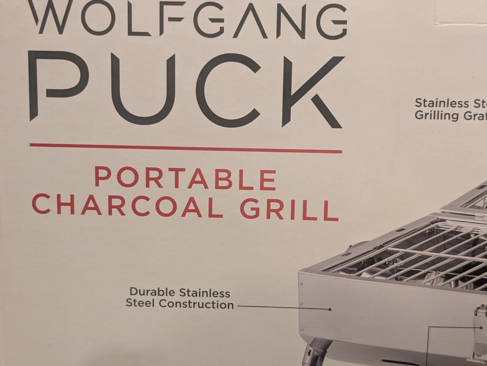 Wolfgang Puck Portable Charcoal Grill Stainless Steel Folding Camping BBQ