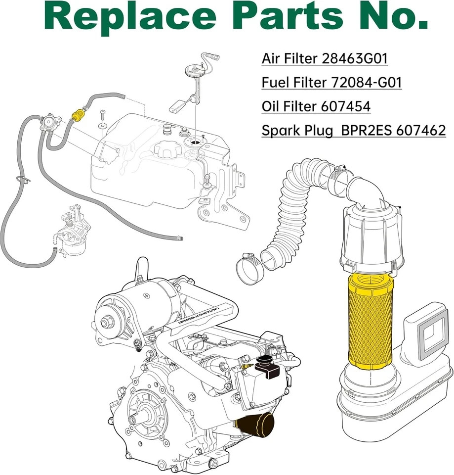 10L0L Golf Cart Tune Up Kit for EZGO RXV 2008-up & TXT 2010-up Gas Carts with Ka