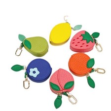 Lightweight Mini Fruit Shaped Coin Pouch - PU Leather Keychain  Backpack Charm