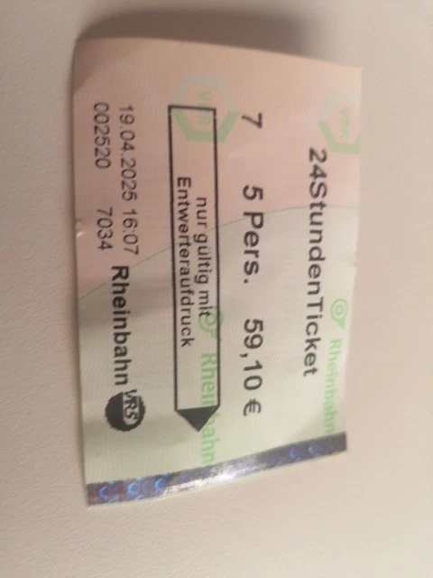 Zug ticket Preisstufe  7 Vrs 24 Tagesticket Bis 5 Personen. - Bild 2 von 3