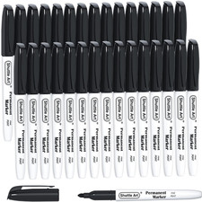 Permanent Markers, 30 Pack Black Permanent Marker Set,Fine Point, Works on Plast
