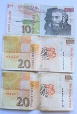 Geldschein Banknote Slowenien 1 x 10 +2 x  20 Tolarjev 1992