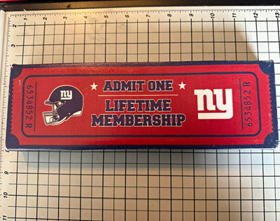 NY Giants Admit One Lifetime Membership Ticket Wall Decor NFL Licensed 11x3.5