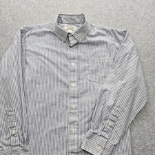 Steve & Barry's Women's XL White Striped Button-Down Long Sleeve Tops