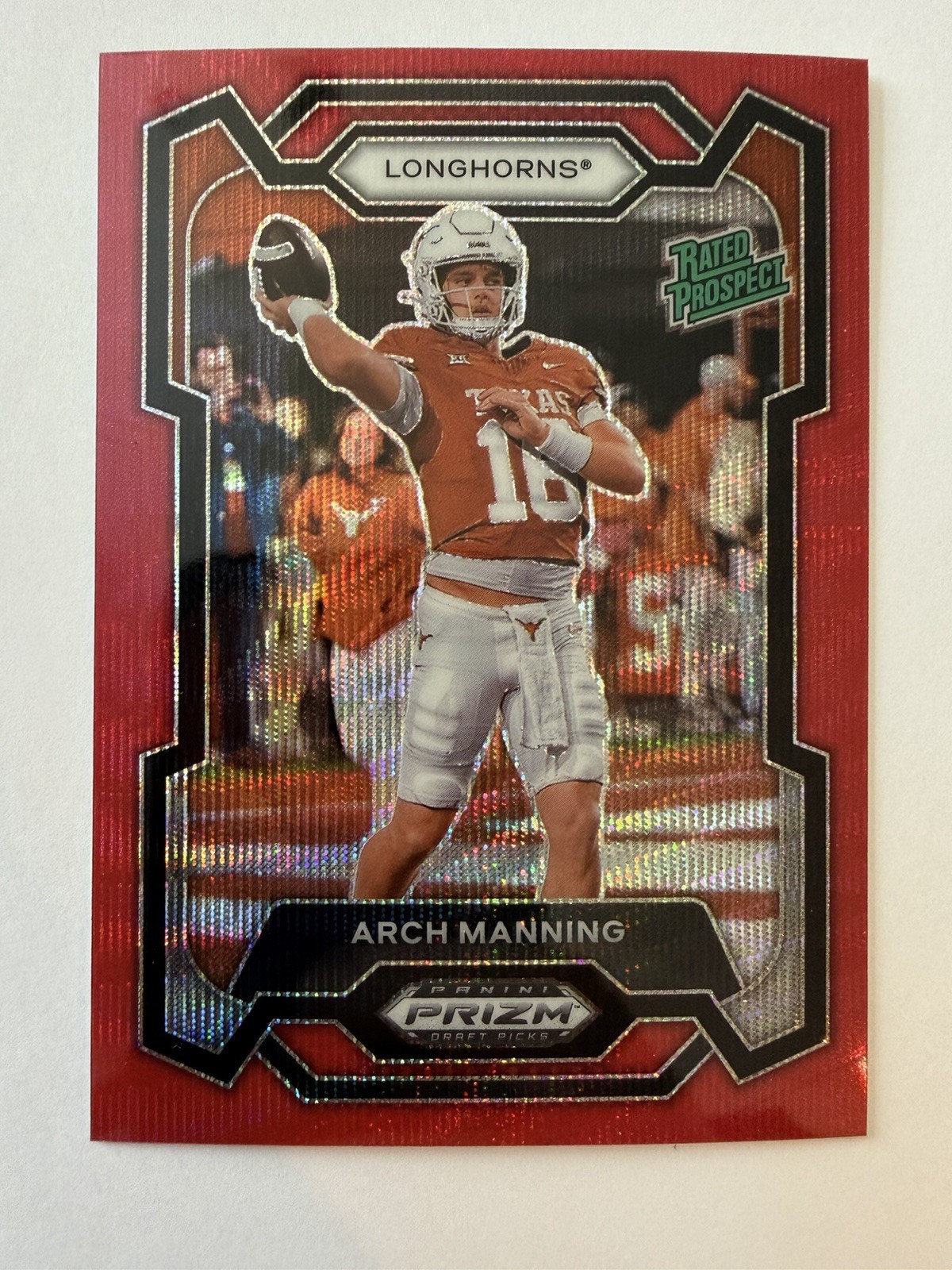 2024 Panini Prizm Draft Arch Manning #192 Ruby Wave Prizm Rookie