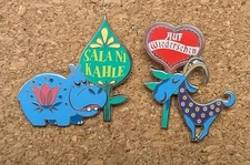 Disney Pin set of 2 Hippo & Goat It's a Small World Goodbye Collection 2019