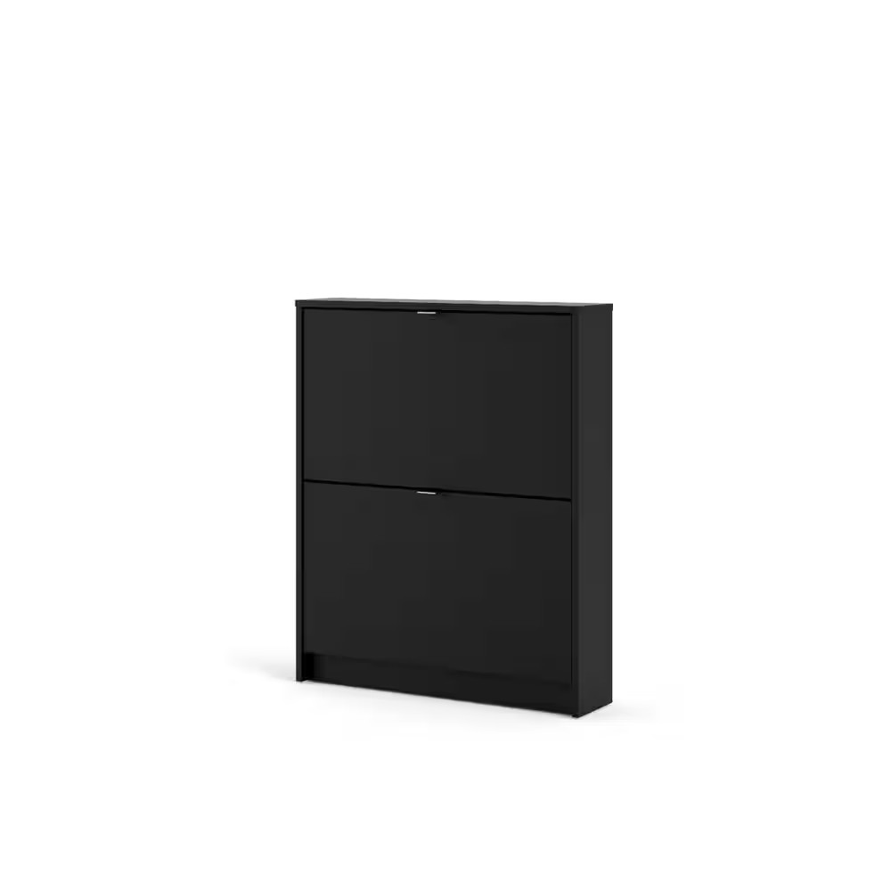 33.54 In. H X 27.68 In. W Black Wood Shoe Storage Cabinet