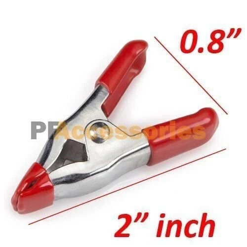 24x 2 inch Mini Metal Spring Clamps w/ Red Rubber Tips Tool LOT of 24 Pcs Pack - Image 3 of 3