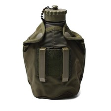 Original &Ouml;sterreichische Armee Feldflasche Aluminium Mit Tasche Oliv