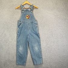 Vintage 90s Winnie The Pooh Jerry Leigh Embroidered Denim Overalls Y2K Kids 10