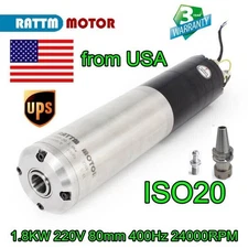 『US』 ISO20 ATC 1.8KW 220V CNC Water Cooling Automatic Tool Changer Spindle Motor