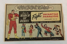 1949 Captain Marvel MARCH OF DIMES newsprint cartoon ad