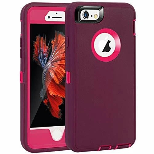Handyhülle Hybrid Stoßfest Defender Cover für Apple iPhone 6/6s Lila Pink - Bild 1 von 5