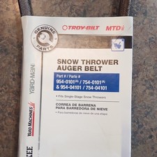 Troy-Bilt MTD Single Stage Auger Belt 954-0101 754-0101 Snow Thrower Auger Belt